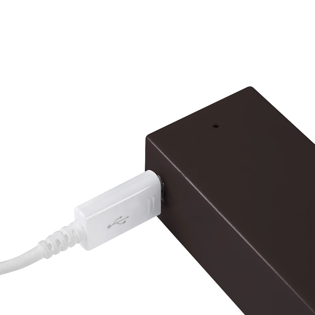 Emuca Barra appendiabili per armadi Castor con luce LED, batteria rimovibile e sensore di movimento, 1.008, Verniciato moka, 1 u.