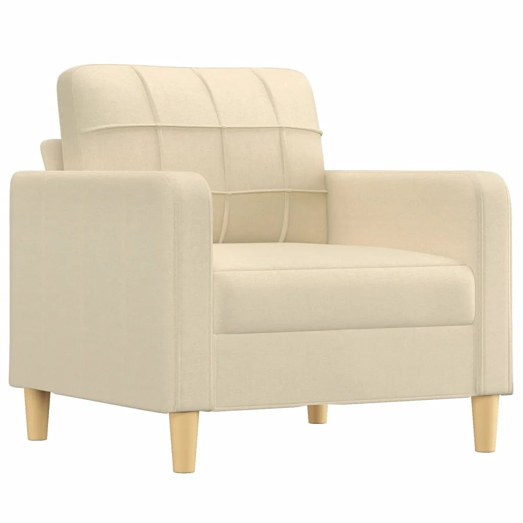 Set di Divani 4 pz con Cuscini Crema in Tessuto 3201252