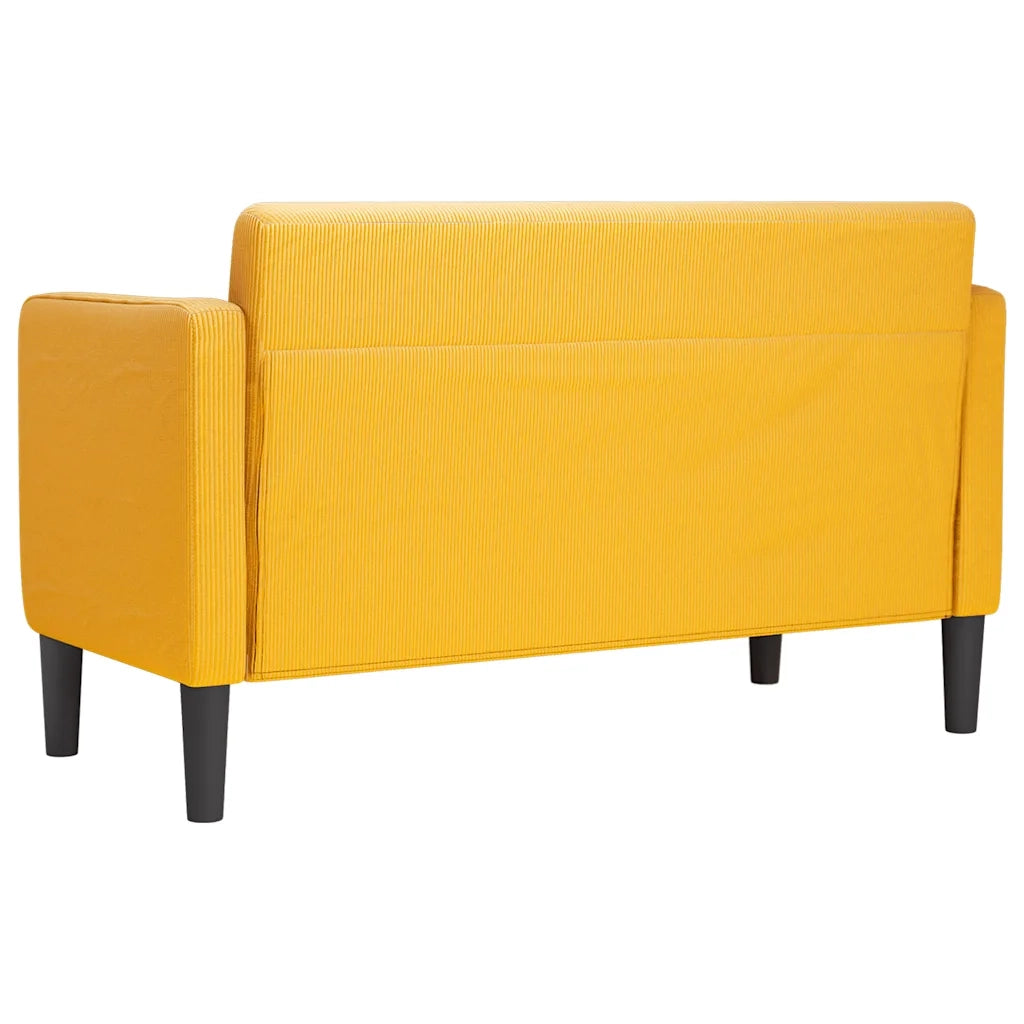 Divano | Divano da soggiorno | Sofa Divanetto Giallo Chiaro 109cm Tessuto di Velluto a Coste