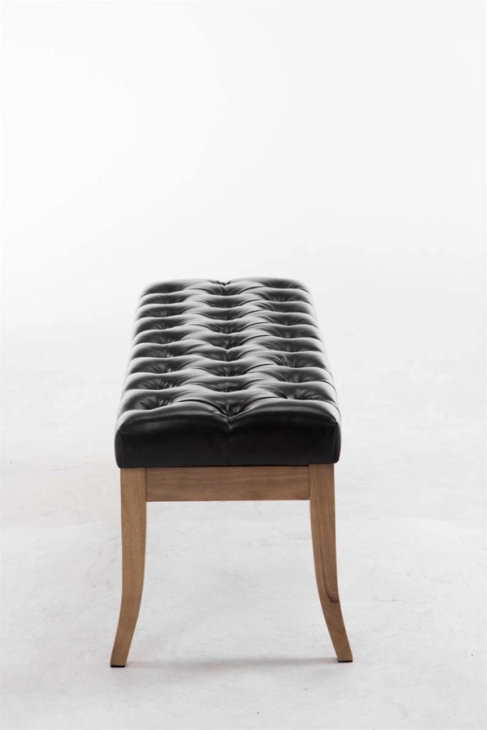 Panca design RAMSES in similpelle e legno chiaro antico nero,120 cm