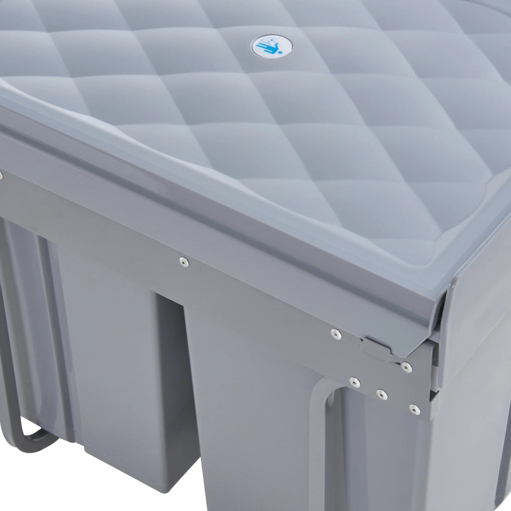 Pattumiera Estraibile Froland con 3 Bidoni Sotto Lavello 2x 10 L + 1x 20 L Grigio [en.casa]