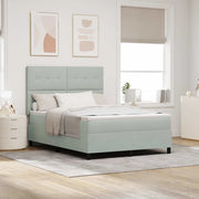 Letto a Sorgente LED Grigio chiaro 160 x 200 cm Tessuto