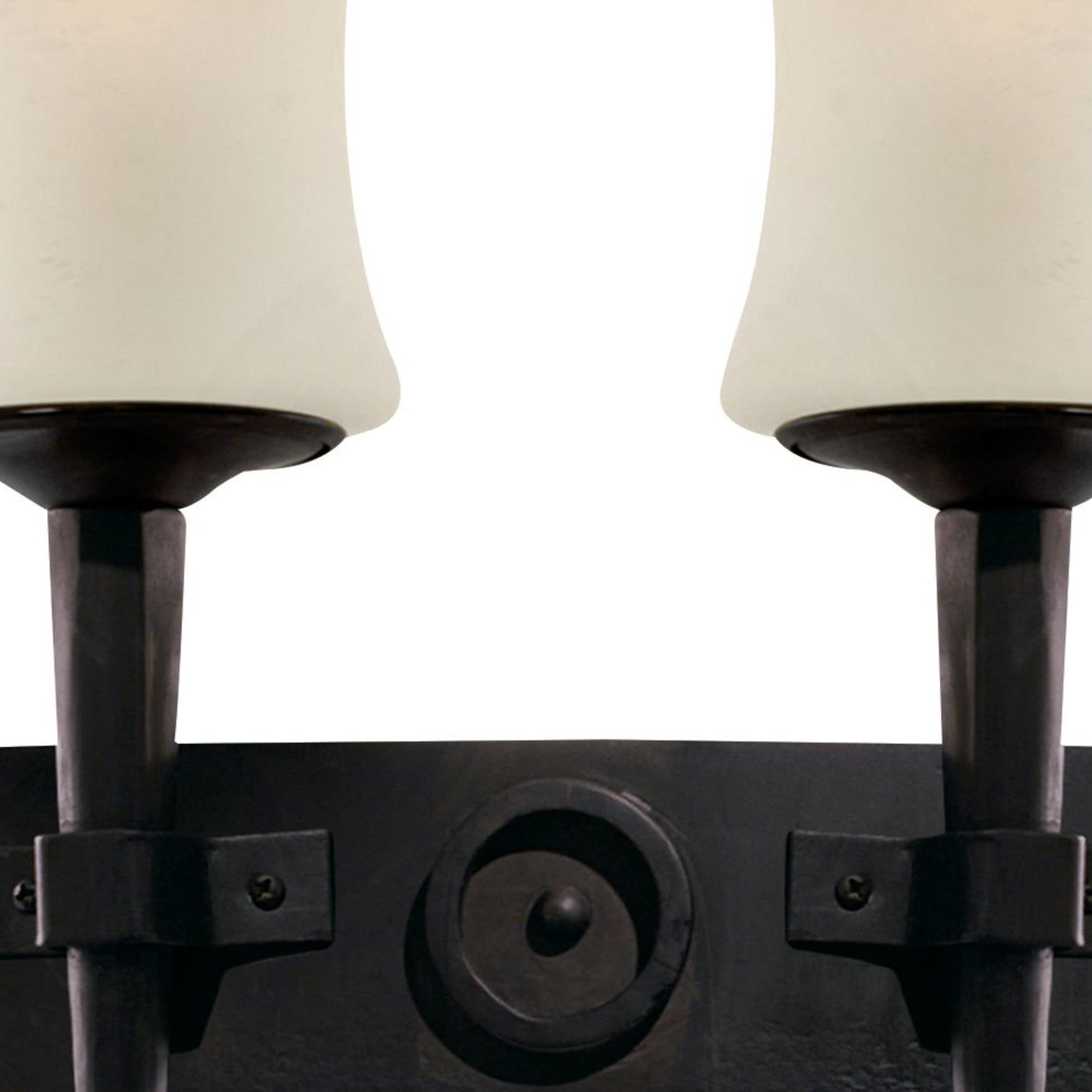 Applique Classica Cartwheel Acciaio Nero Vetro 2 Luci E27