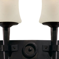 Applique Classica Cartwheel Acciaio Nero Vetro 2 Luci E27