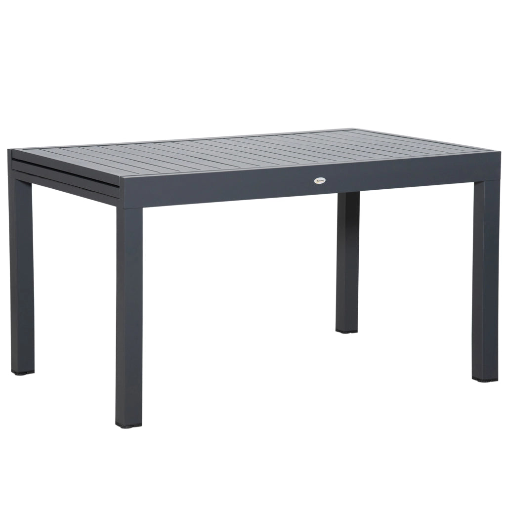 Easycomfort Tavolo da Giardino Allungabile per 8-10 Persone, in Alluminio, 135-270x90x75cm, Grigio