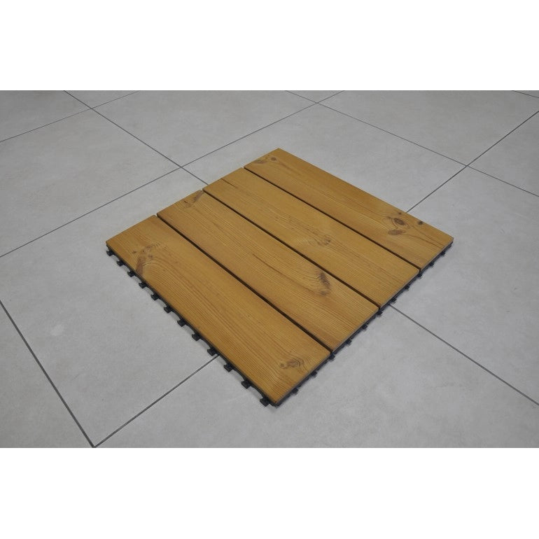Smartdeck Piastrella ad incastro Modulare In Pino Scandinavo THERMOWOOD 60 x 60 CM spessore 2.5cm Equivalente a 0.36 m2