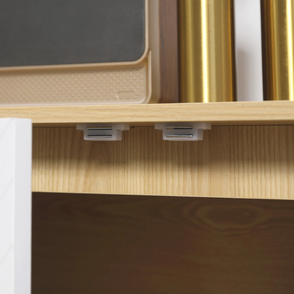 EasyComfort Mobile Multiuso Moderno in Truciolato e Legno di Pino con Ripiano Interno Regolabile su 3 Livelli, 77x35x77.5 cm