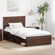Struttura del letto Rovere Marrone 100 x 200 cm Pino massello