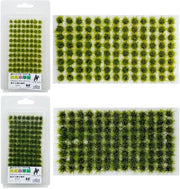 Set di Finto Erba 208 pezzi - Ciuffi di Erba Statica - Paesaggio DIY - Gruppi di Vegetazione - Ciuffi di Nylon - Dimensione 0,2 x 0,31 pollici - Modello di Finto Erba