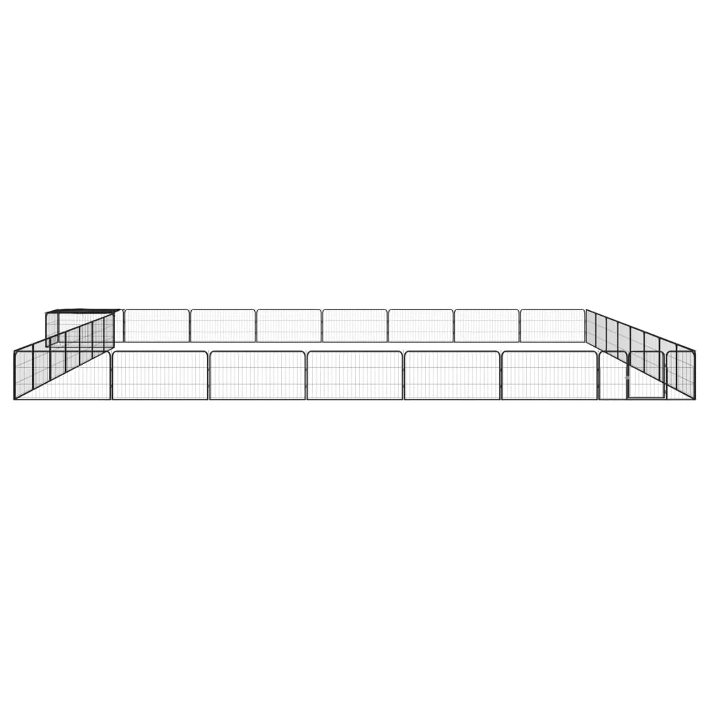 Recinto per cani 32 pannelli 100 x 50 cm acciaio verniciato a polvere nero 02_0043629