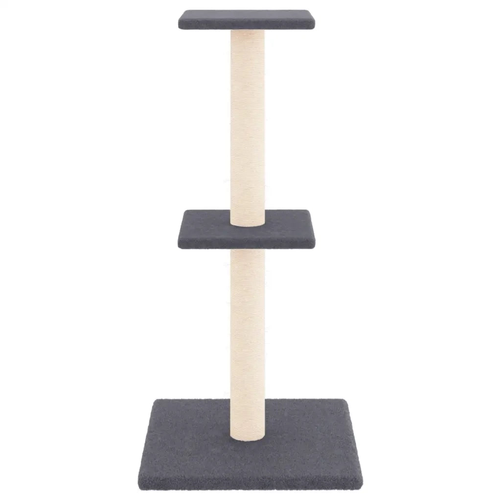 Albero per Gatti con Tiragraffi in Sisal Grigio Scuro 73 cmcod mxl 95256