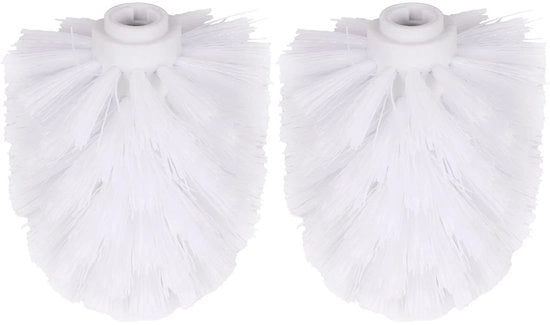 Set di punte per spazzola WC da 2 pezzi - Sostenibile - Spazzola WC rotonda - Adatta per maniglie di spazzola - Materiale plastico - 8x9,5cm - Spazzola WC