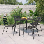 Set da Pranzo da Giardino 5 pz in Acciaio Antracitecod mxl 77283