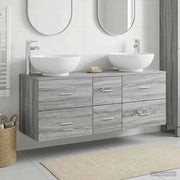 Set di mobili per il bagno 3 pz Sonoma grigio 3405912