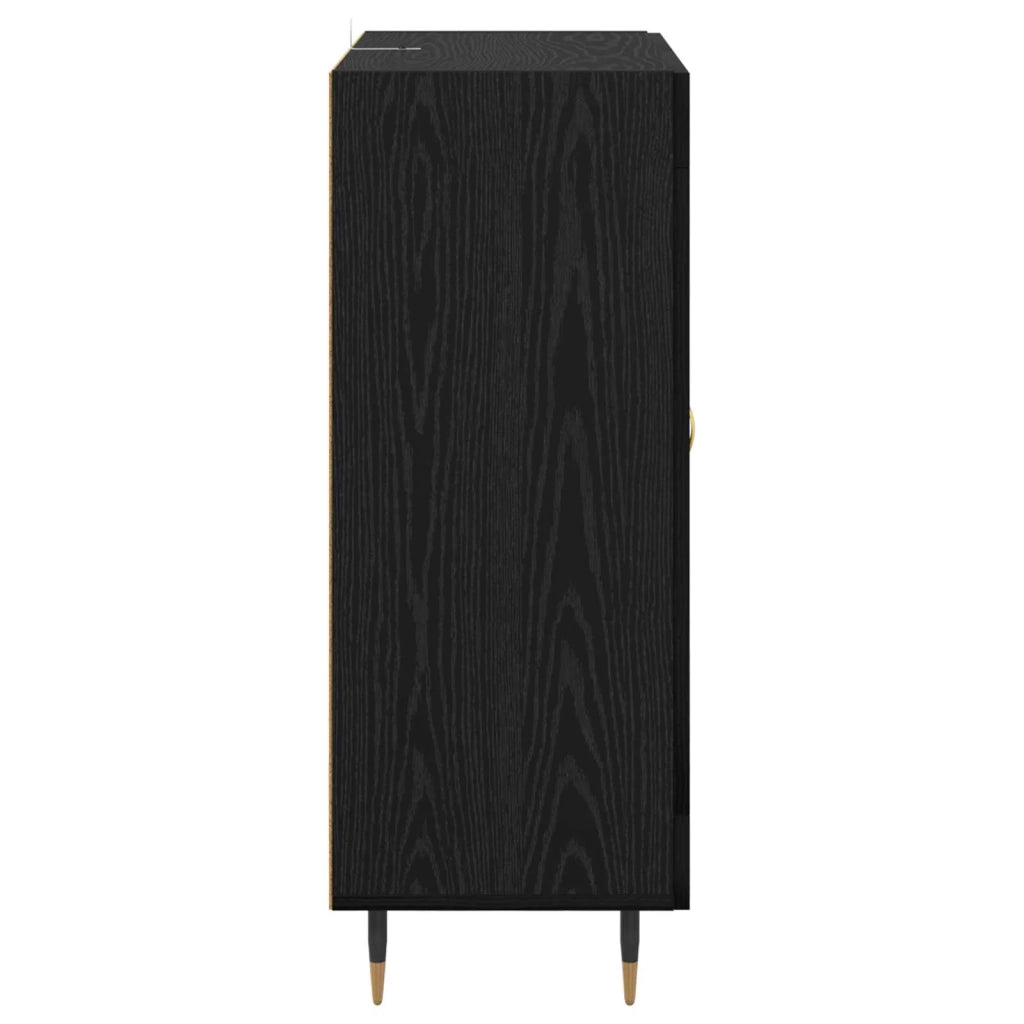 Credenza | Madia | Buffet da pranzo | Armadio da pranzo Rovere Nero 69,5 x 34 x 90 cm Legno multistrato