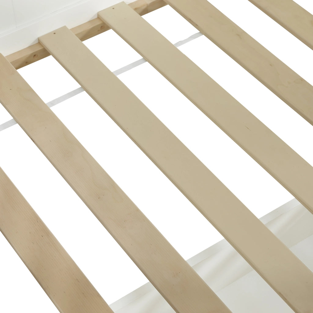 Letto Singolo in Pino con Cassetti e Doghe ¨C MINIMAL ¨C Bianco 90x200