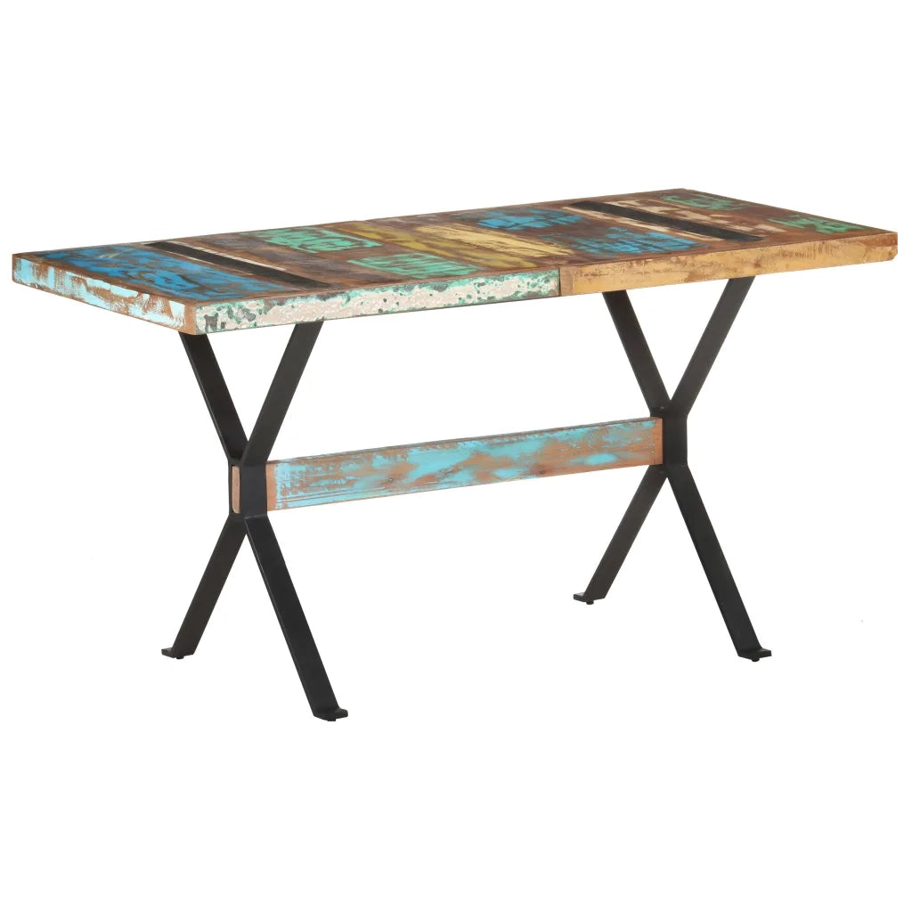 Tavolo da Pranzo 140x70x76 cm in Legno Massello di Recupero cod mxl 9654