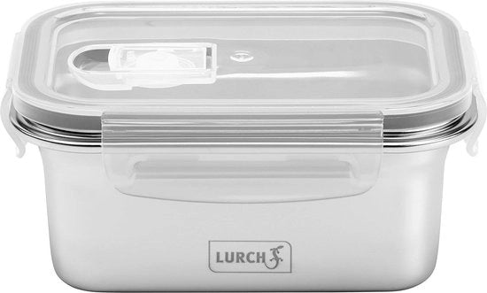 Lunchbox di sicurezza con coperchio di plastica BPA libero su contenitore di acciaio inossidabile di alta qualità, 500 ml