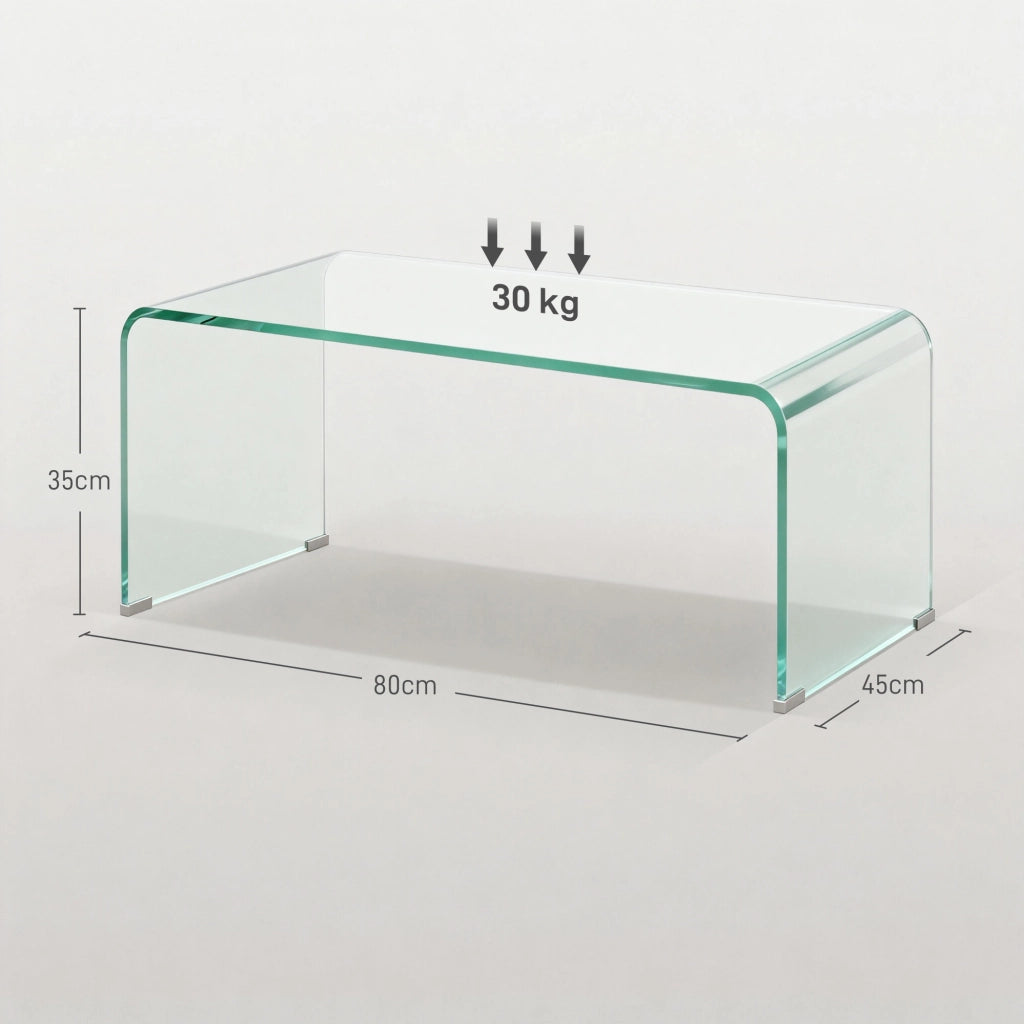 Tavolino da caff¨¨ ¨C Zephmum ¨C Vetro trasparente 80x45x35