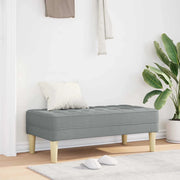 panchina con cuscino Grigio chiaro 113 x 57 x 39 cm Tessuto 42001935