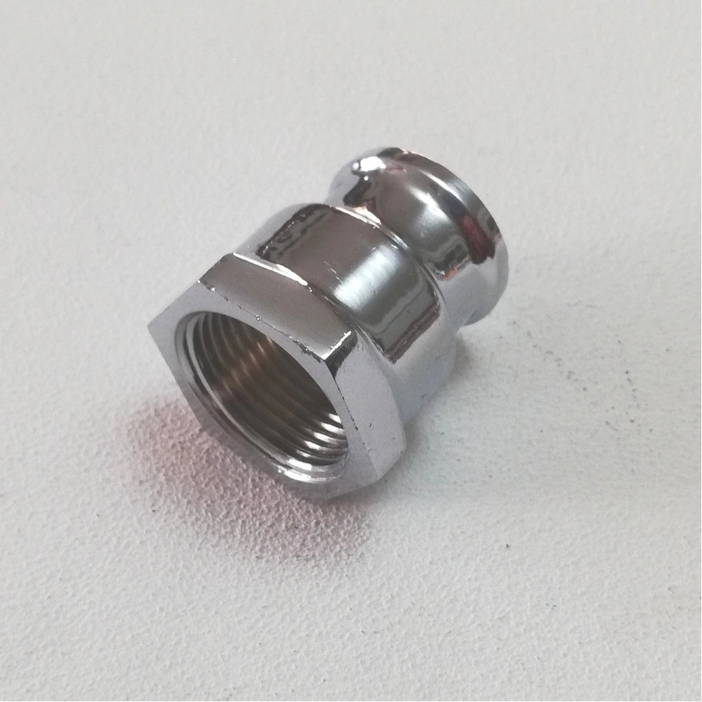 Manicotto ridotto da 1/2''x 3/8'' in ottone cromato ff