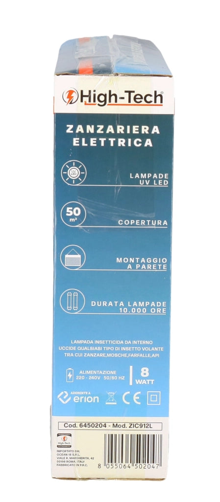 ZANZARIERA ELETTRICA HTC LED 8W COPRE 50 MQ MONTAGGIO A PARETE