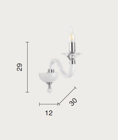 APPLIQUE GALA 1 LUCI ATTACCO E14 FUME' E CROMO H.29CM