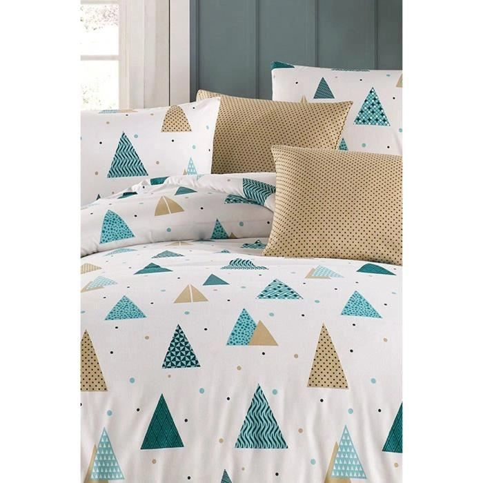 Completo letto - 1 copripiumino 220 x 240 cm + 2 federe 60 x 60 cm - 65% cotone, 35% poliestere - Bianco