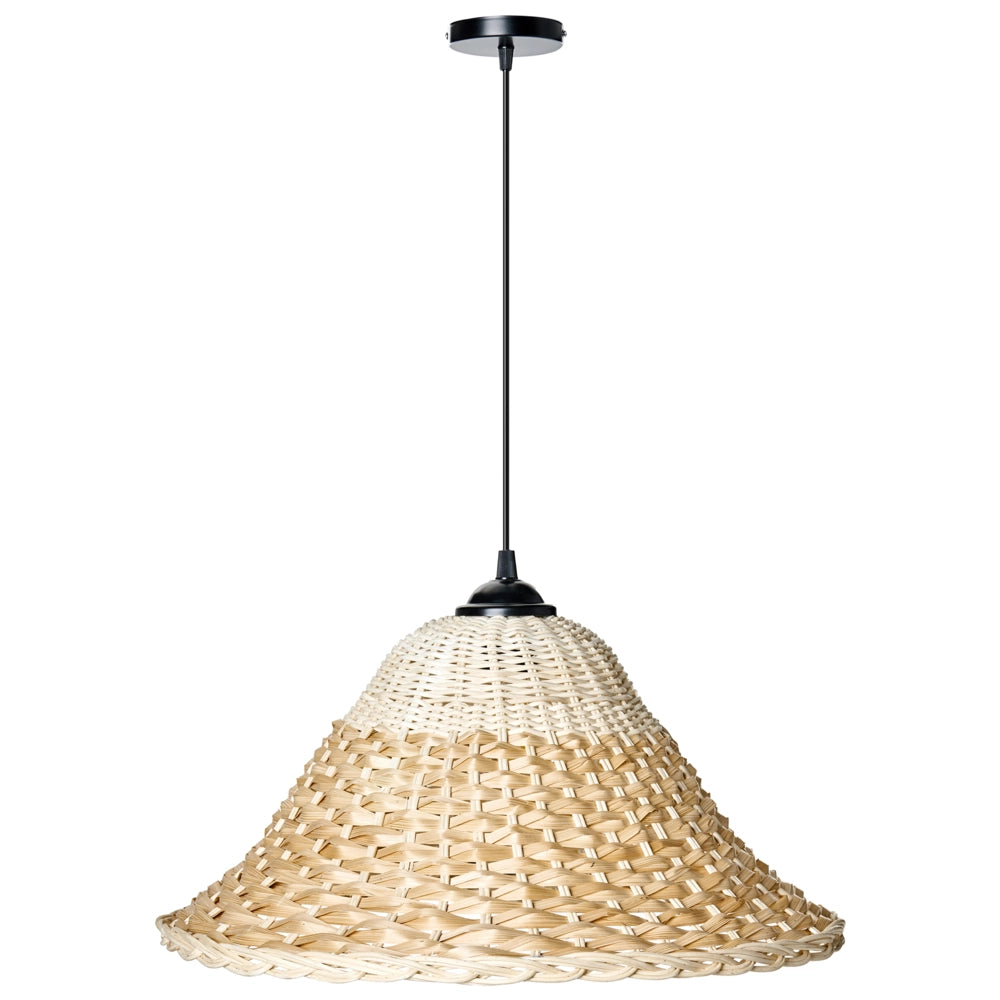 Lampada a sospensione Paralume in bambù naturale e rattan Lampada a sospensione in stile boho intrecciata a mano Illuminazione