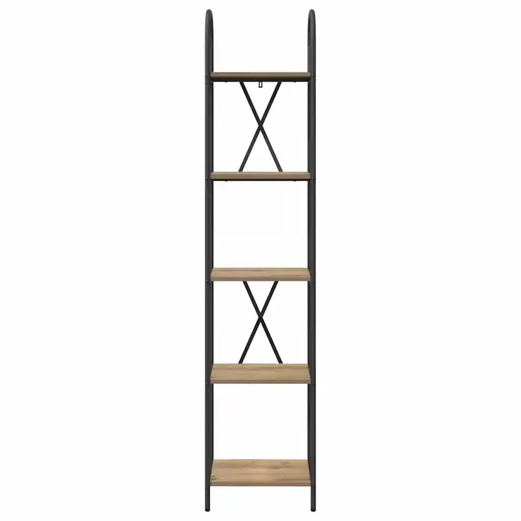 Libreria-Scaffale per Libri-Mobile di Stoccaggio Rovere artigianale 40 x 30 x 183 cm Legno multistrato 388740