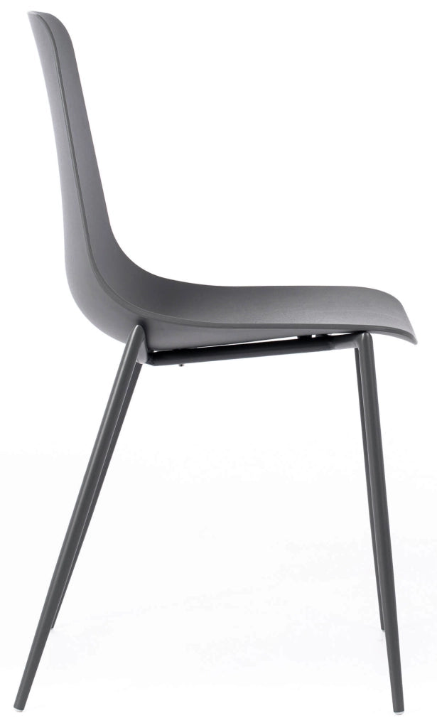 Set 4 Sedie 49x48,5x88 cm in Polipropilene Grigio Scuro