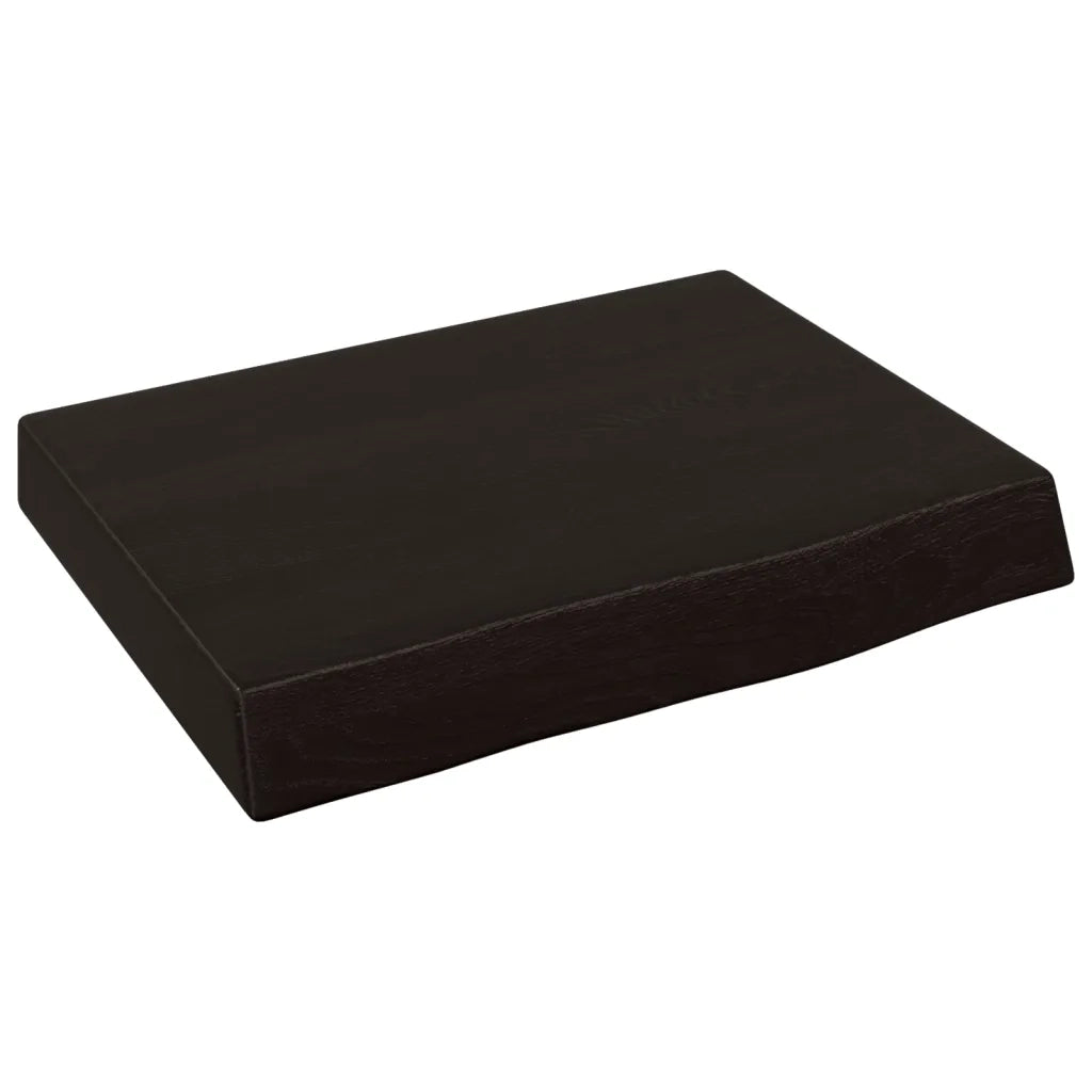 Ripiano Muro | Scaffale a Parete | Mensole Parete Marrone Scuro 40x30x(2-6) cm Massello Rovere Trattato
