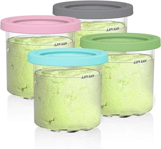 Set di 4 Piatte di Ricambio per Istantanea di Gelato - Piatte con Copertura Colorata - Resistenti al Lavastoviglie - Libero da BPA - Serie Originale