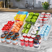 Organizzatore per Frigorifero da 10, Scatola di Stoccaggio Transparente, Cassetto di Stoccaggio di Alta Qualità per Cucina con Maniglia per Frigorifero, Cucine, Armadi
