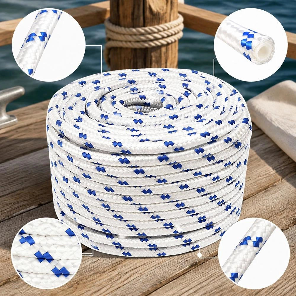 Boat Rope, White, 12 Mm, 100 M, Polypropylene