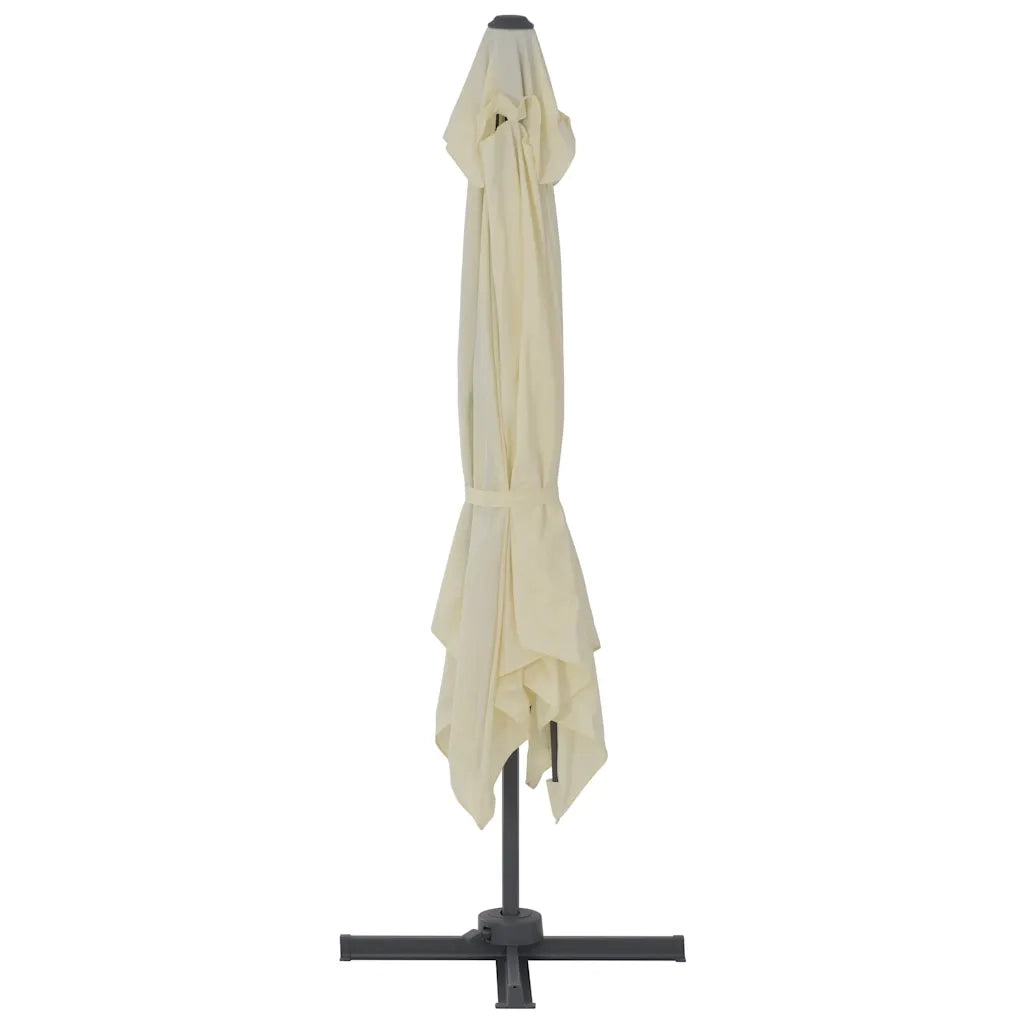Ombrellone da giardino a sbalzo con palo in alluminio 300x300 cm Sabbia 44632