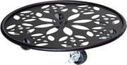 Carrello per piante EDITION NERA Ø 30 x 5,5 I Carrello per fiori per uso indoor e outdoor I Carrello contenitore in acciaio con rivestimento nero con limite I 2 interruzioni I Capacità di carico 60 kg.