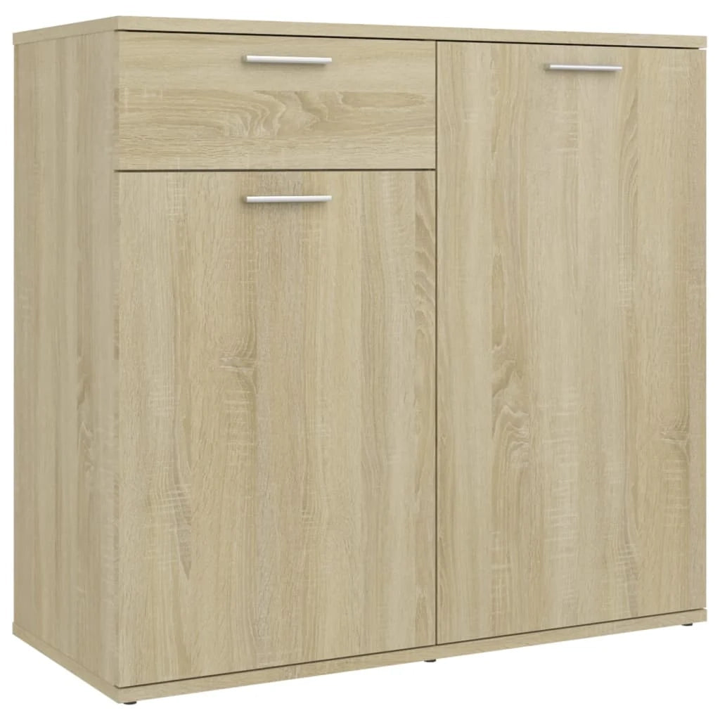 Buffet credenza cassettiera armadio mobile contenitore organizer cucina soggiorno rovere Sonoma 80 x 36 x 75 cm legno ingegnerizzato marrone 02_0031720