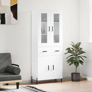 Credenza-Buffet-Armadio da cucina Bianca 69,5x34x180 cm in Legno Multistrato 577147