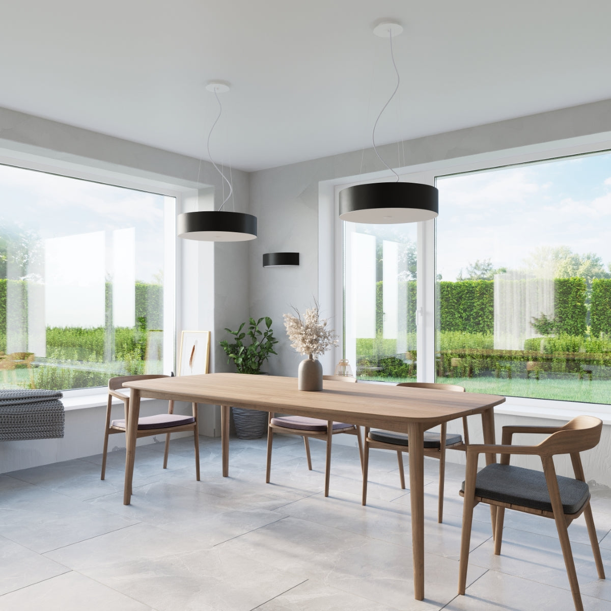 Plafoniera rotonda nera serie SKALA 2BM 6x E27 LED Max 15W