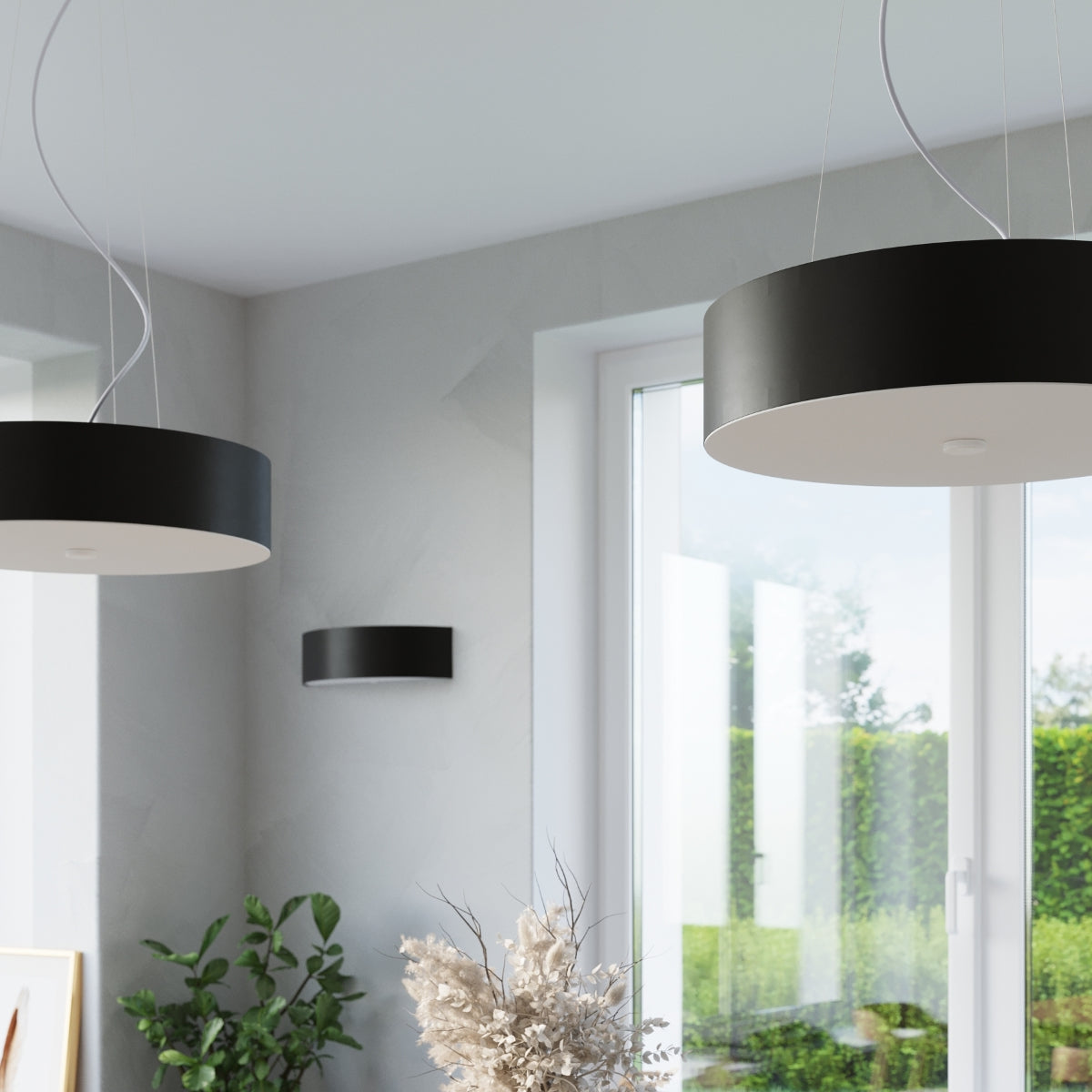 Plafoniera rotonda nera serie SKALA 2BM 6x E27 LED Max 15W