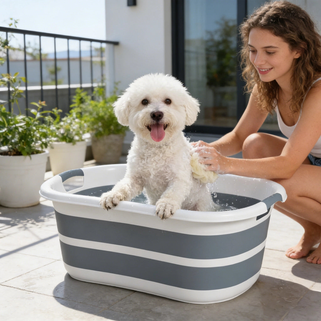 Vasca da Bagno Pieghevole per Cani ¨C zephmum ¨C Grigia