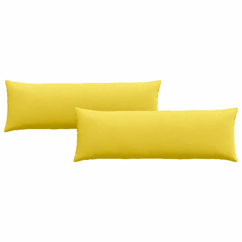 Cuscini da Divano 2 pz-Set di 2 Cuscini per Sofa Giallo Chiaro 120 x 40 cm Tessuto