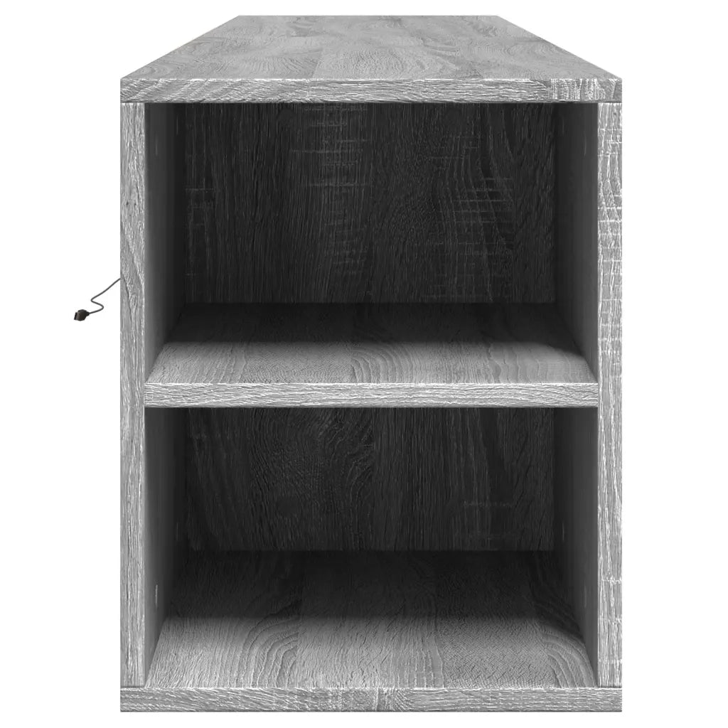 Mobile TV a Parete con LED Grigio Sonoma 180x31x39,5 cm 3307959