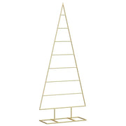 Albero di Natale | Decorazioni natalizie in metallo con supporto Oro 125 cm