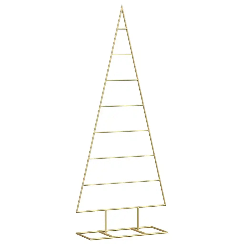 Albero di Natale | Decorazioni natalizie in metallo con supporto Oro 125 cm