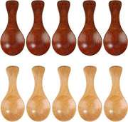Set di cucchiai per sale in legno con manico di legno, set di 10 pezzi