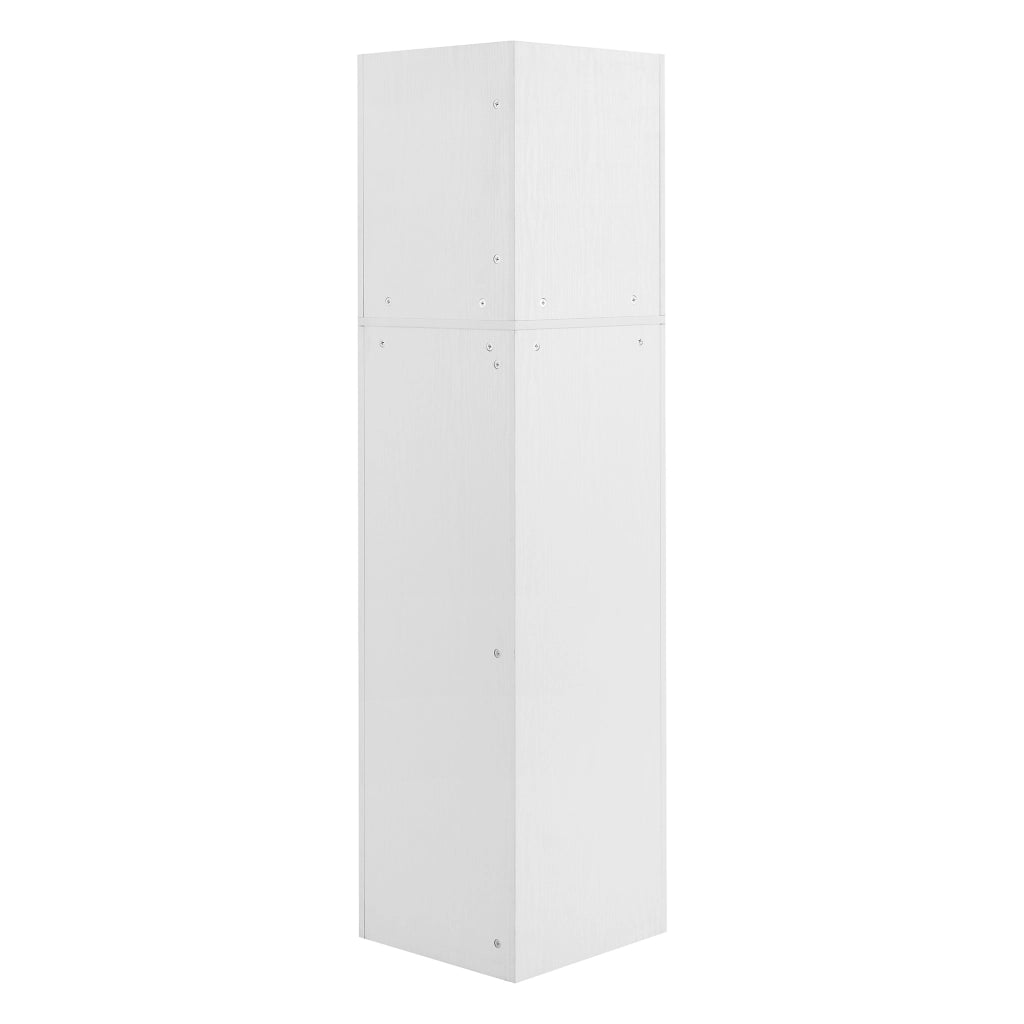Mobile da bagno angolare con vani aperti e ante decorate; 155 cm; bianco