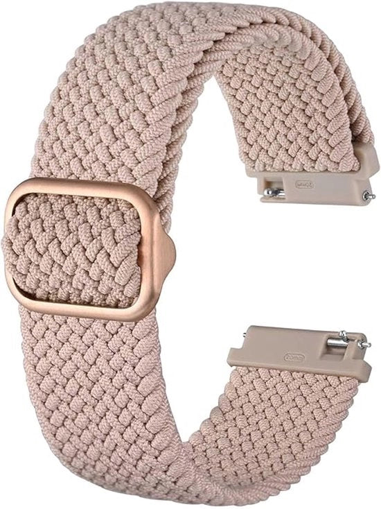 Cinturino in nylon, anello regolabile intrecciato per uomo e donna, 22 mm - rosa
