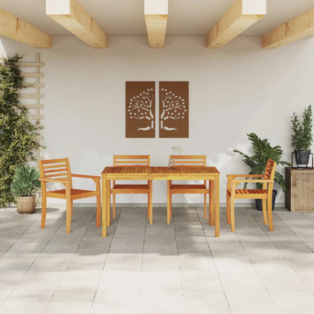 Set da Pranzo per Giardino 5 pcs Marrone 3375665
